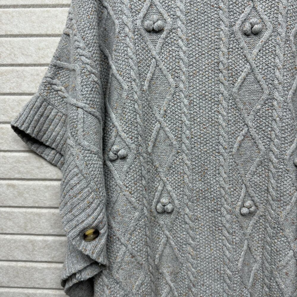 Talbots Gray Cable Knit Poncho - image 5